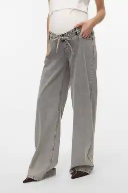 Wehkamp MAMALICIOUS Mlfula zwangerschaps wide leg jeans grey denim aanbieding