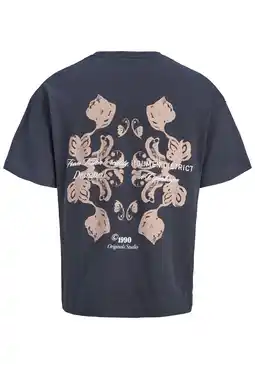 Wehkamp JACK & JONES JUNIOR T-shirt met backprint grijsblauw aanbieding