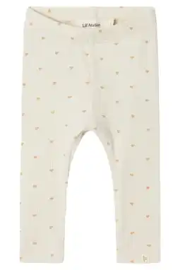 Wehkamp LIL' ATELIER BABY regular legging met hartjes ecru aanbieding