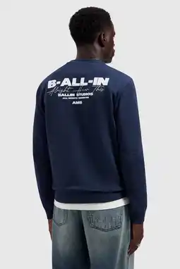 Wehkamp Ballin sweater met backprint donkerblauw aanbieding