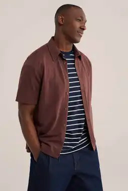 Wehkamp WE Fashion regular casual overhemd donkerbruin aanbieding