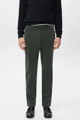 Wehkamp Mango Man corduroy regular chino groen aanbieding