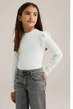 Wehkamp WE Fashion longsleeve rib gebreid wit aanbieding