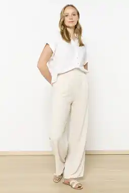 Wehkamp LOLALIZA wide leg highwaist broek beige aanbieding