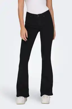 Wehkamp ONLY flared jeans zwart aanbieding