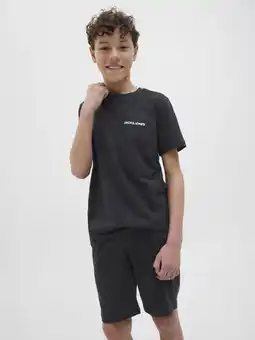 Wehkamp JACK & JONES JUNIOR T-shirt + korte broek zwart aanbieding