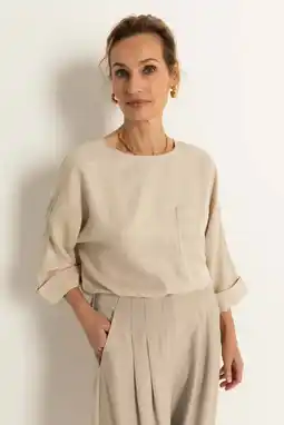Wehkamp Claudia Sträter blousetop beige aanbieding