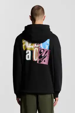 Wehkamp Lyle & Scott hoodie met backprint zwart aanbieding