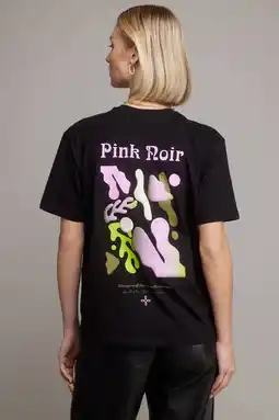 Wehkamp Pink Noir T-shirt met backprint zwart aanbieding