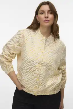 Wehkamp VERO MODA CURVE bomberjack met zebraprint lichtgeel aanbieding