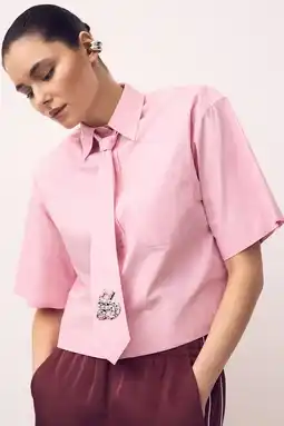 Wehkamp Shoeby blouse met stropdas lichtroze aanbieding