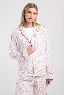 Wehkamp America Today pyjamatop Maeve wit/rood aanbieding