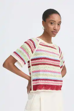 Wehkamp ICHI gestreepte top gehaakt aanbieding