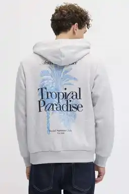 Wehkamp JJ REBEL hoodie met backprint grijs aanbieding