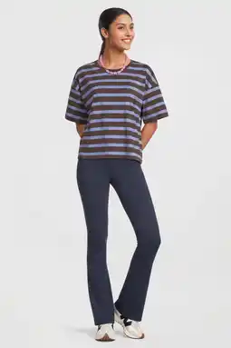 Wehkamp Anytime flared legging donkerblauw melange aanbieding