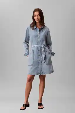 Wehkamp CALVIN KLEIN JEANS denim spijkerjurk light blue denim aanbieding