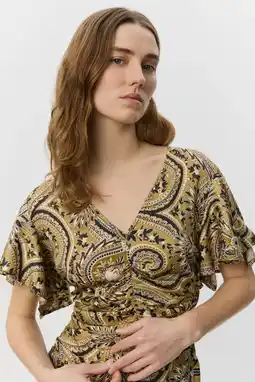 Wehkamp Sofie Schnoor top met paisley print geel aanbieding