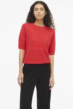 Wehkamp VILA top rood gebreid aanbieding