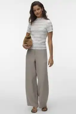 Wehkamp VERO MODA gestreepte top ecru aanbieding