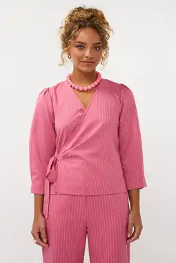 Wehkamp Ydence overslagtop met krijtstreep roze aanbieding