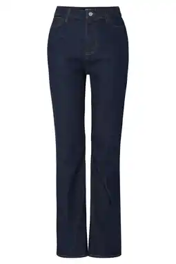 Wehkamp PIECES highwaist straight leg jeans dark blue denim aanbieding