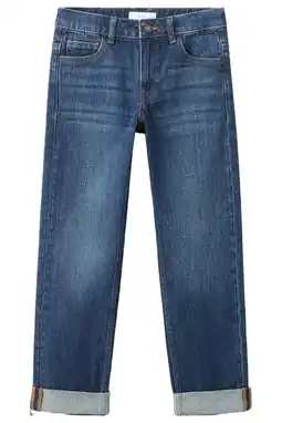 Wehkamp Mango Kids tapered jeans dark blue denim aanbieding