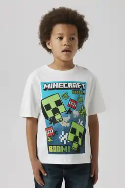 Wehkamp NAME IT KIDS Minecraft T-shirt wit aanbieding