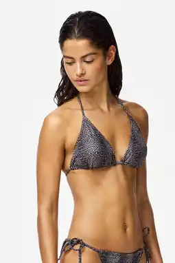 Wehkamp PIECES voorgevormde triangel bikinitop PCBAOMI zwart/beige aanbieding