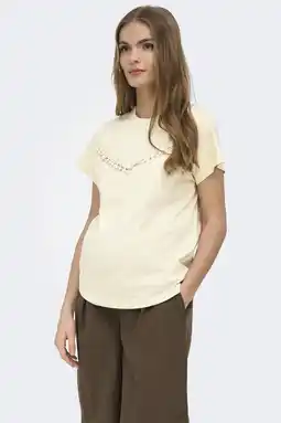 Wehkamp ONLY MATERNITY zwangerschaps T-shirt ecru aanbieding