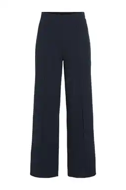 Wehkamp VILA Wide leg highwaist casual broek marineblauw aanbieding