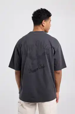 Wehkamp America Today relaxed T-shirt met backprint zwart aanbieding