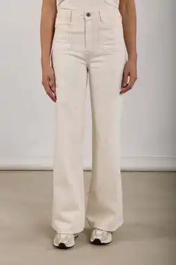 Wehkamp NUKUS Scarlet highwaist flared jeans ecru aanbieding