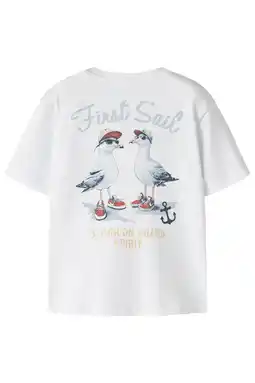 Wehkamp NAME IT MINI T-shirt met backprint wit aanbieding