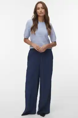 Wehkamp VERO MODA gebloemde trui lichtblauw gebreid aanbieding
