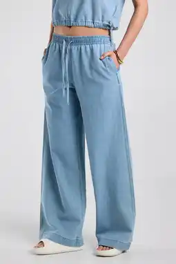 Wehkamp America Today wide leg lowwaist broek light blue denim aanbieding