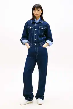 Wehkamp Tommy Jeans jumpsuit dark blue denim aanbieding