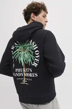 Wehkamp JJ REBEL hoodie met backprint zwart aanbieding
