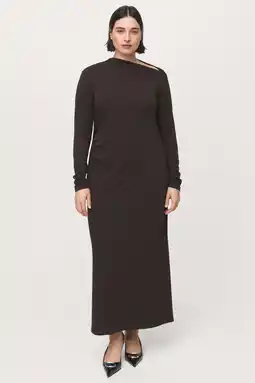 Wehkamp Mango maxi jurk donkerbruin aanbieding
