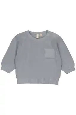 Wehkamp LEVV Newborn trui grijsblauw gebreid aanbieding