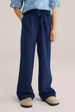 Wehkamp WE Fashion straight casual broek donkerblauw aanbieding