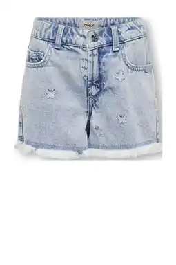 Wehkamp KIDS ONLY GIRL denim straight short light blue denim aanbieding