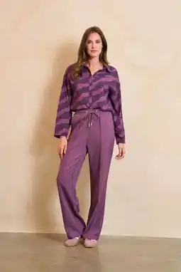 Wehkamp Lofty Manner gestreepte blouse paars aanbieding