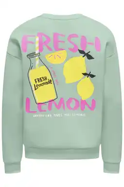 Wehkamp KIDS ONLY GIRL sweater met backprint mintgroen aanbieding