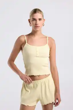 Wehkamp America Today pyjamashort - lichtgeel aanbieding