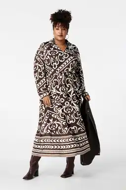 Wehkamp MS Mode A-lijn jurk met paisley print bruin aanbieding