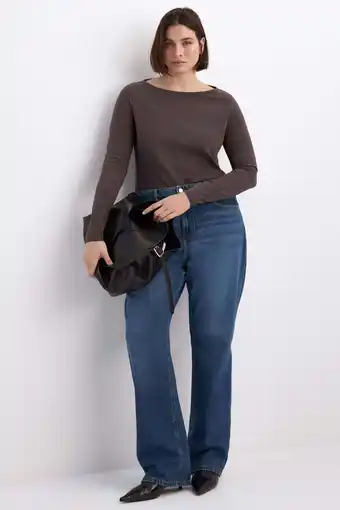 Wehkamp Mango straight leg jeans medium blue denim aanbieding