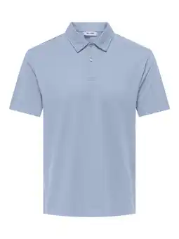 Wehkamp ONLY & SONS regular polo lichtblauw aanbieding