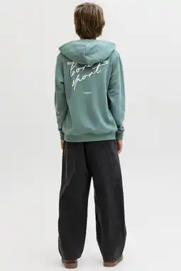 Wehkamp JACK & JONES JUNIOR hoodie met backprint groen aanbieding