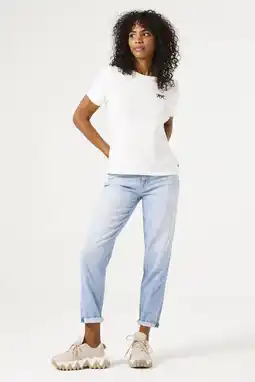Wehkamp Garcia highwaist slim fit jeans light blue denim aanbieding