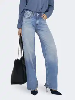 Wehkamp ONLY lowwaist wide leg jeans light blue denim aanbieding